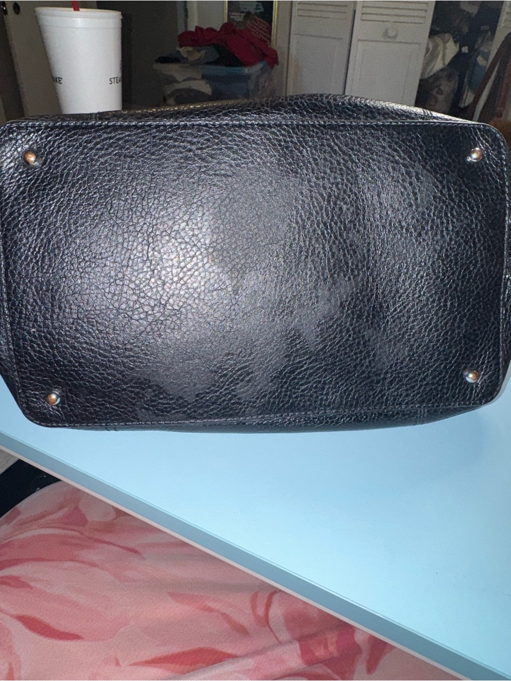 Lauren Ralph Lauren Black Pebbled Leather Tassel Tote - Picture 3 of 5
